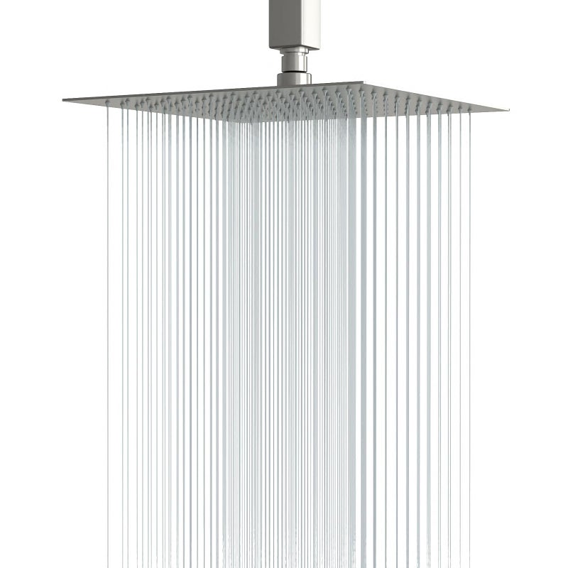 Lordear Rain Shower Head 12 Inch Solid Ultra Thin 304 Stainless Steel Adjustable Square Rainfall Shower Head Full Body Coverage with Silicone Nozzle 12â€ Waterfall Showerhead,Brushed Nickel - Image 1